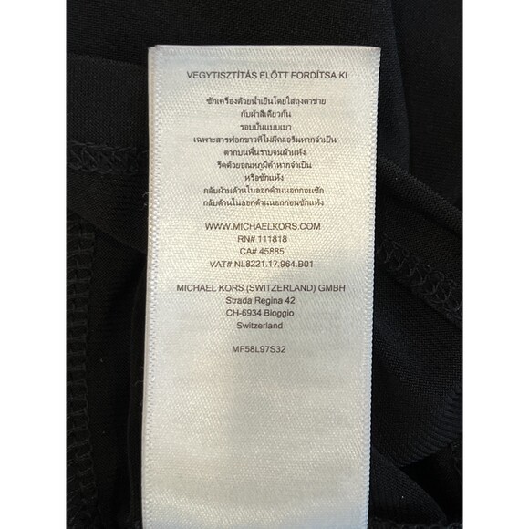 Michael Kors Black One Shoulder Mini Dress Gold XXS Cocktail Night Out - Picture 7 of 7